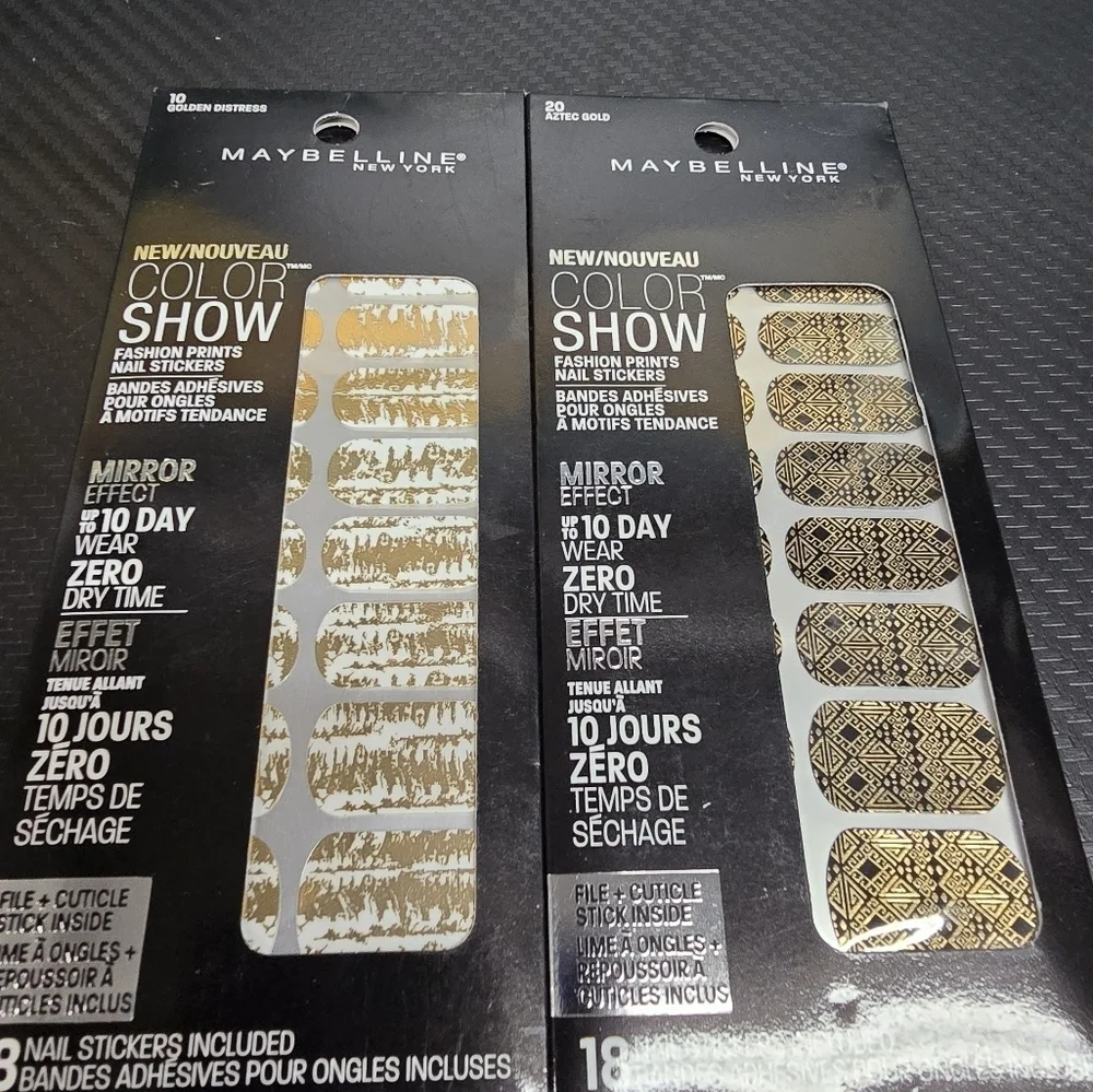 New maybelline print nail stickers lot of 2